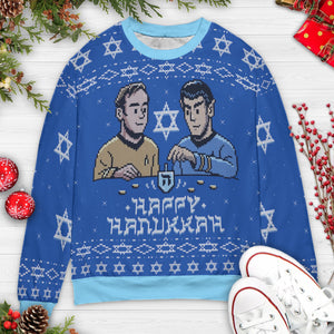 Celebrate Hanukkah Star Trek Ugly Christmas Sweatshirt