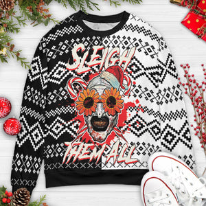 Sleigh Them All Terrifier Ugly Christmas Sweatshirt