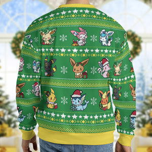 Eevee Merry Christmas Pokemon Ugly Christmas Sweatshirt