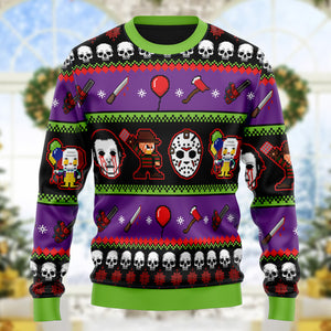 Nightmares on Halloween Ugly Christmas Sweatshirt
