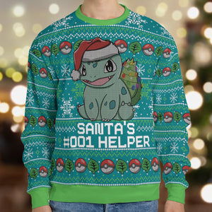Santa's 001 Helper Bulbasaur Ugly Christmas Sweatshirt