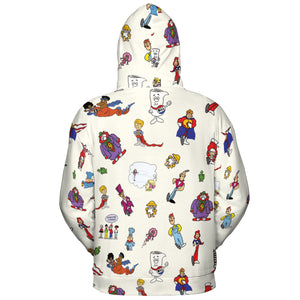 Schoolhouse Rock Characters All-over Print Hoodie