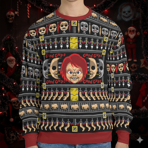 Horror Holiday Child's Play Ugly Christmas Sweatshirt