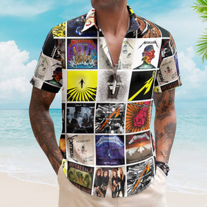 Metallica Album Collage Hawaiian Shirt – Heavy Metal Music Band Fan Shirt