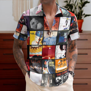 The Cure Hawaiian Shirt β Album Cover Collage Alternative Rock Summer Button Up