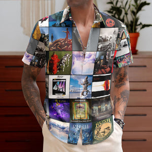 Rush Hawaiian Shirt β Album Cover Collage Progressive Rock Summer Button Up