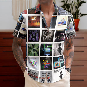Depeche Mode Hawaiian Shirt โ Album Cover Collage Synth Pop Summer Button Up
