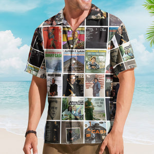 Johnny Cash Album Collage Hawaiian Shirt – Country Rock Music Fan Shirt