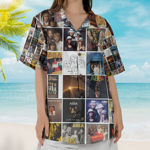 ABBA Hawaiian Shirt – Iconic Album Collage Vintage Music Style