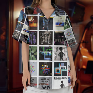 Depeche Mode Hawaiian Shirt โ Album Cover Collage Synth Pop Summer Button Up
