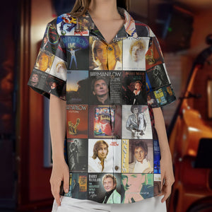Barry Manilow Hawaiian Shirt β Album Cover Collage Classic Pop Summer Button Up