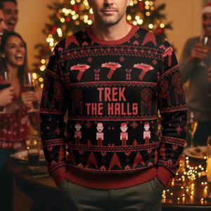 Trek The Hall Star Trek Ugly Christmas Sweatshirt