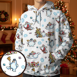 Vintage Xmas Frosty The Snowman All-over Print Hoodie