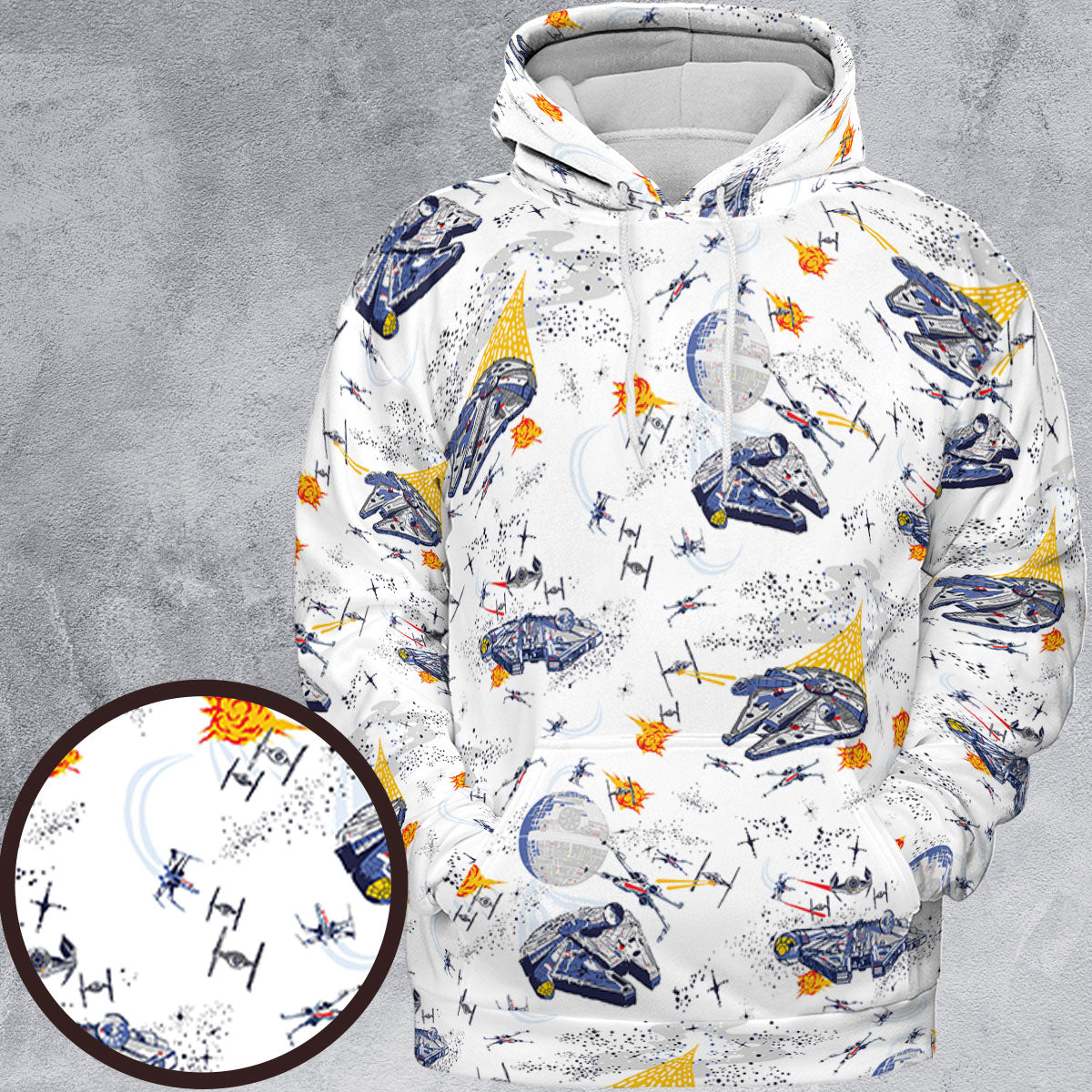 Millennium Falcon Patterns Star Wars All-over Print Hoodie