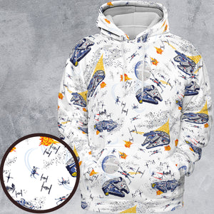 Millennium Falcon Patterns Star Wars All-over Print Hoodie