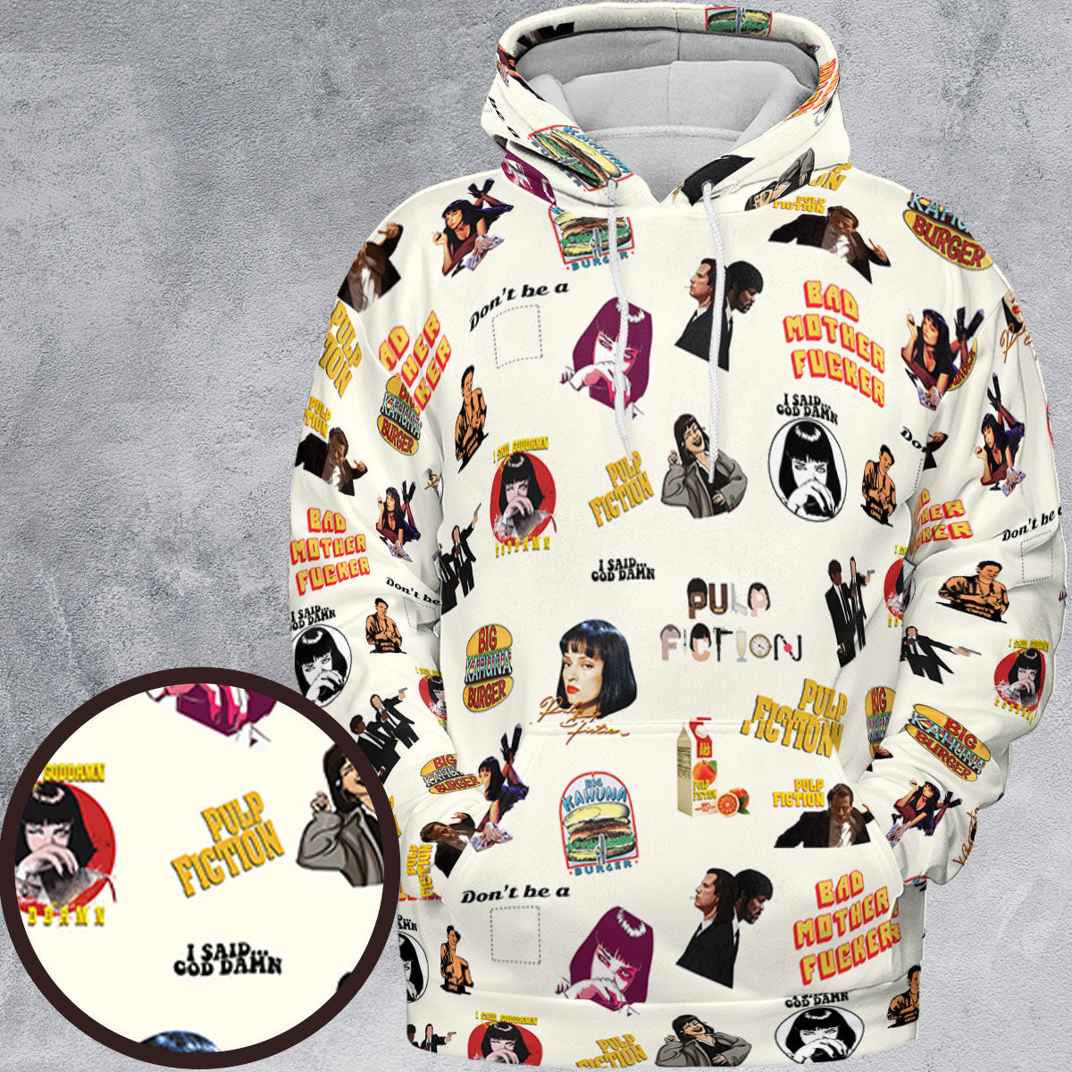 Pulp Fiction Pattern All-over Print Hoodie