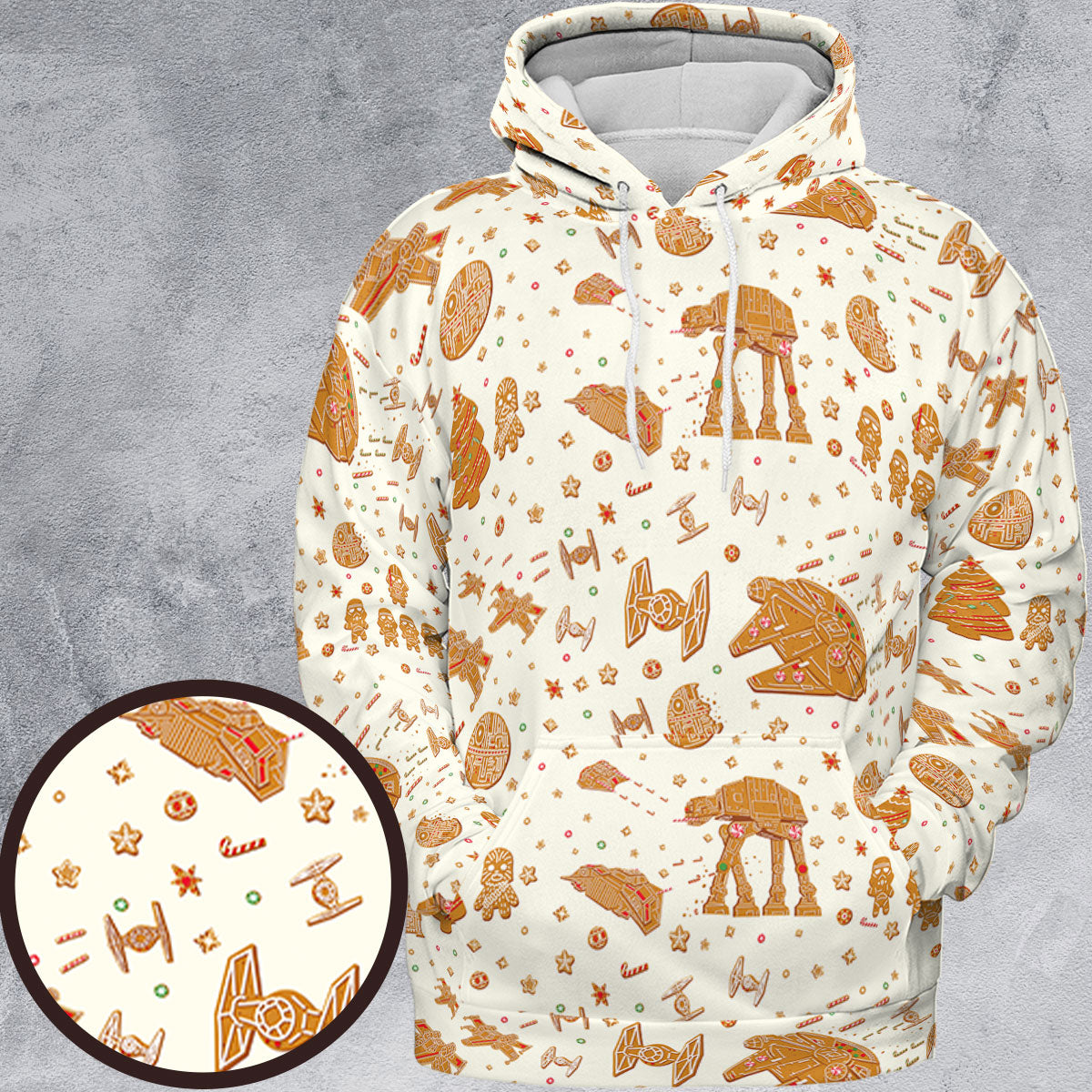 Gingerbread Christmas Star Wars All-over Print Hoodie