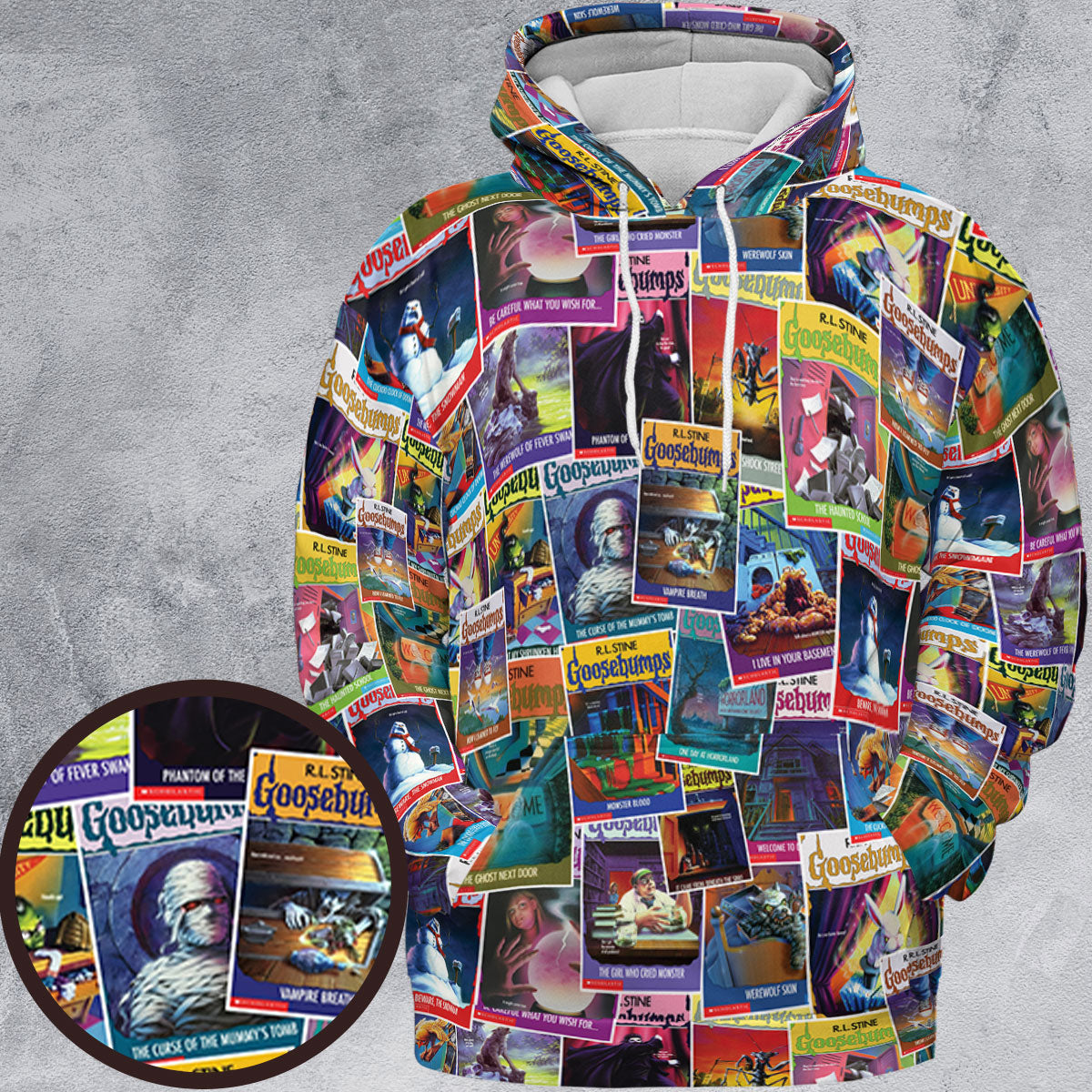 Goosebumps Monster Collage Pattern All-over Print Hoodie