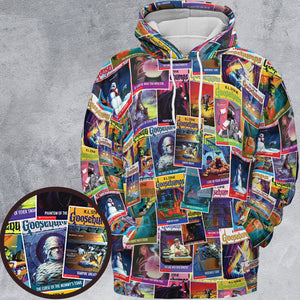 Goosebumps Monster Collage Pattern All-over Print Hoodie