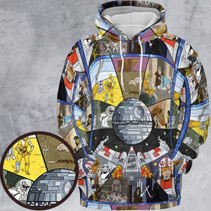 Stained Glass Star Wars All-over Print Hoodie