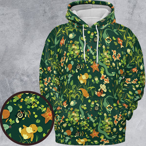 Floating In A Pond Magikarp Psyduck Vaporeon Water Pokemon All-over Print Hoodie