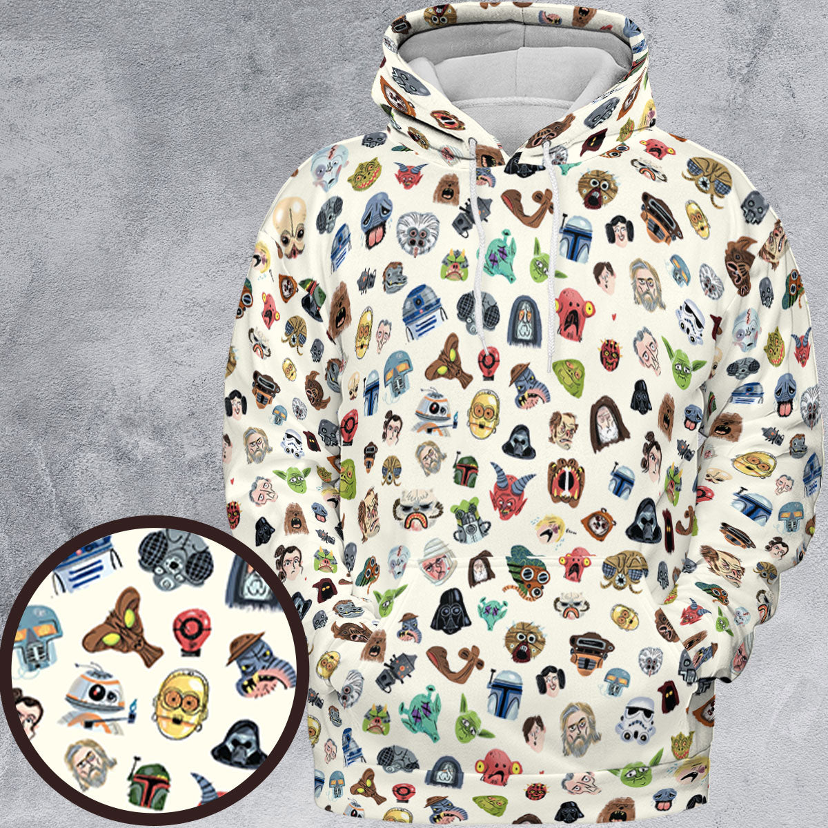 Star Wars Collage Pattern All-over Print Hoodie