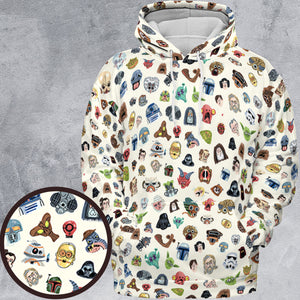 Star Wars Collage Pattern All-over Print Hoodie