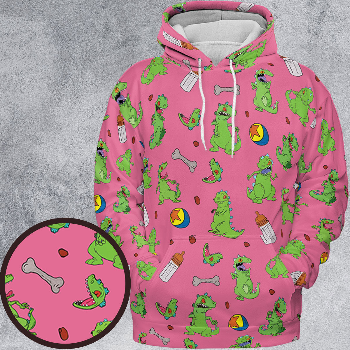 Rugrats Reptar Pattern All-over Print Hoodie
