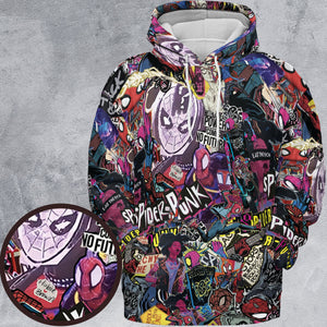 Spider-Punk Get Punked Across Spider-Verse All-over Print Hoodie