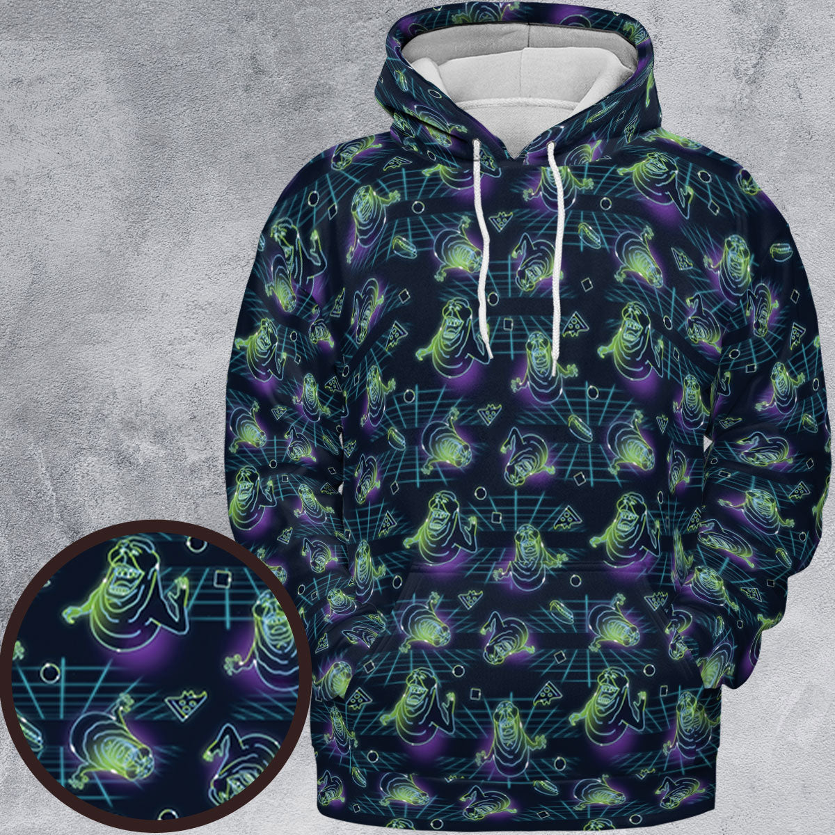 The Real Ghostbusters Slimer Classics Retro All-over Print Hoodie