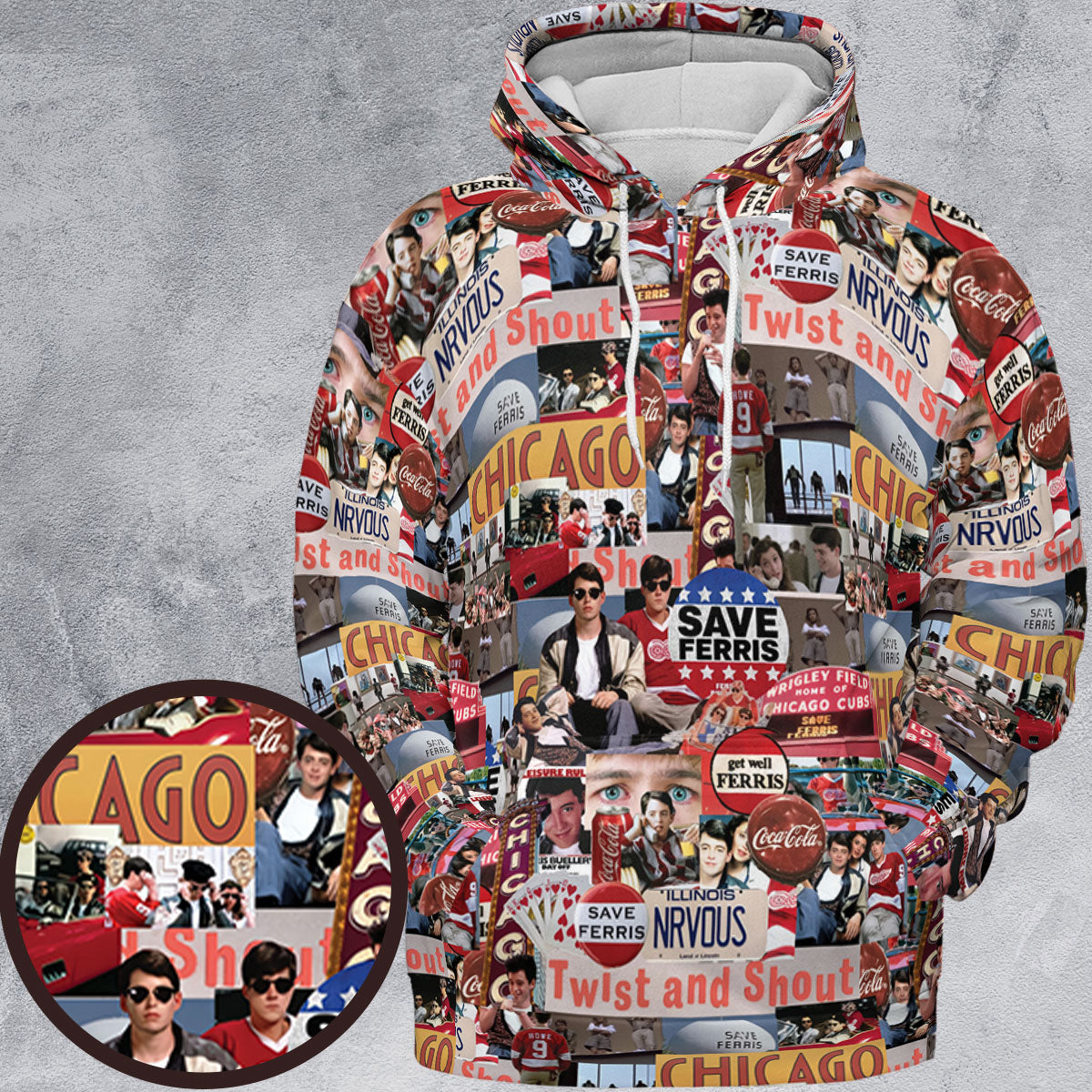 Vintage Aesthetic Ferris Bueller's Day Off All-over Print Hoodie