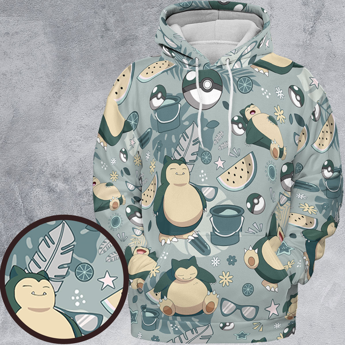 Summer Relax Snorlax Pokemon All-over Print Hoodie