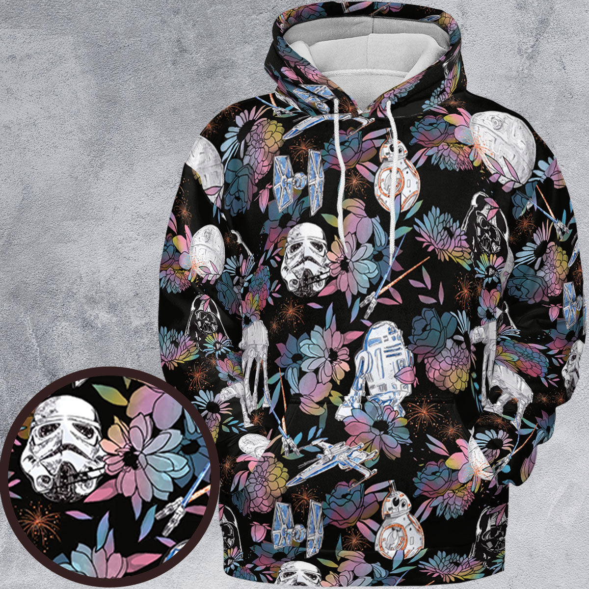 Floral Wars Dark Side Star Wars Pattern All-over Print Hoodie