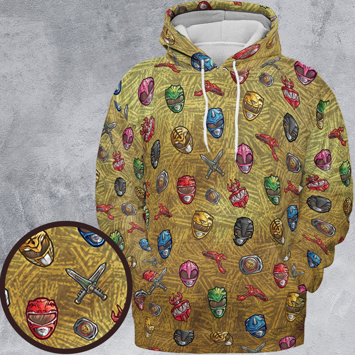 Power Team Mighty Morphin Power Rangers All-over Print Hoodie