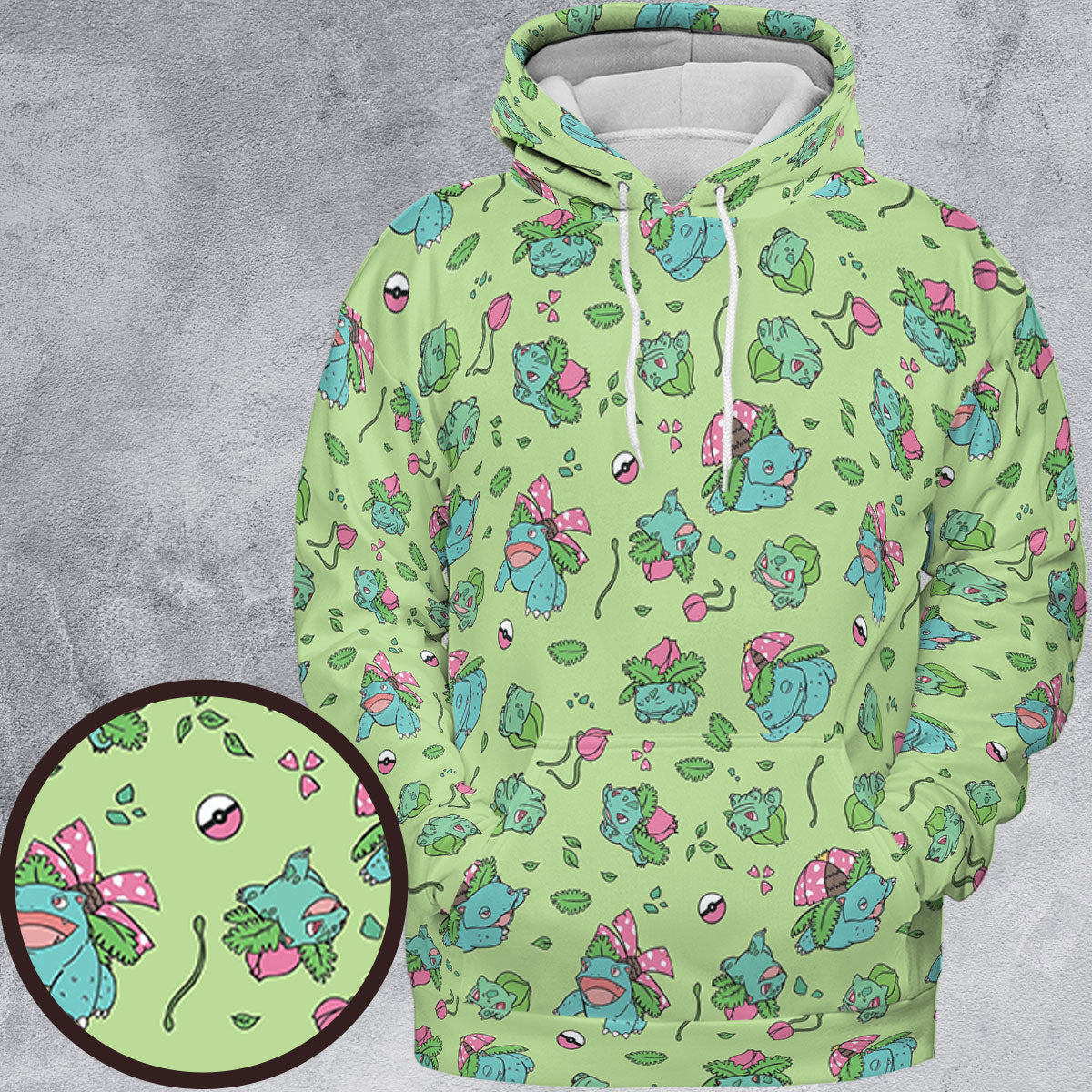 Venusaur Ivysaur and Bulbasaur Pokemon All-over Print Hoodie