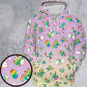Rainbow Pokemon Pattern All-over Print Hoodie