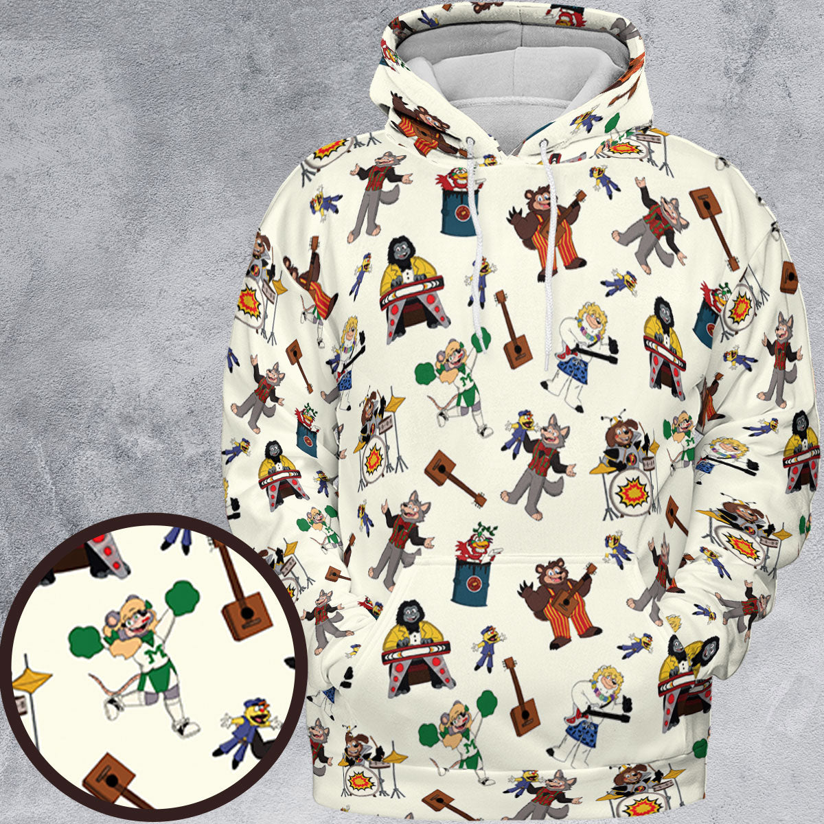 The Rock-afire Explosion Pattern All-over Print Hoodie