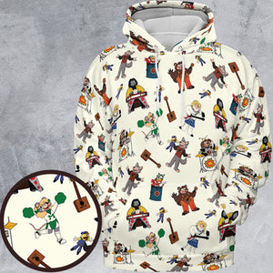 The Rock-afire Explosion Pattern All-over Print Hoodie