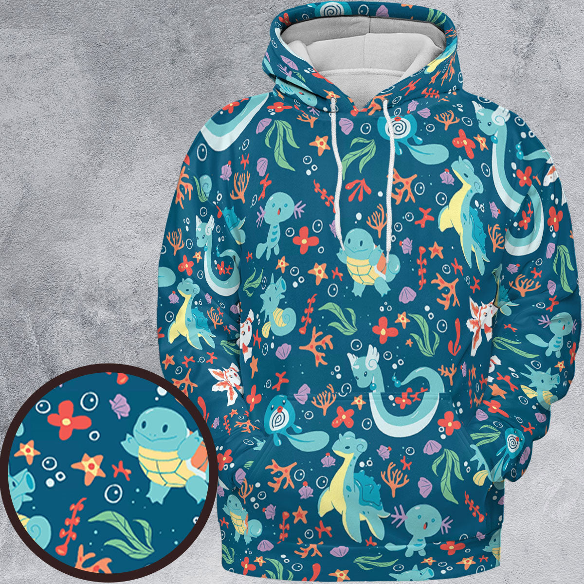 Water Pokemon Pattern All-over Print Hoodie