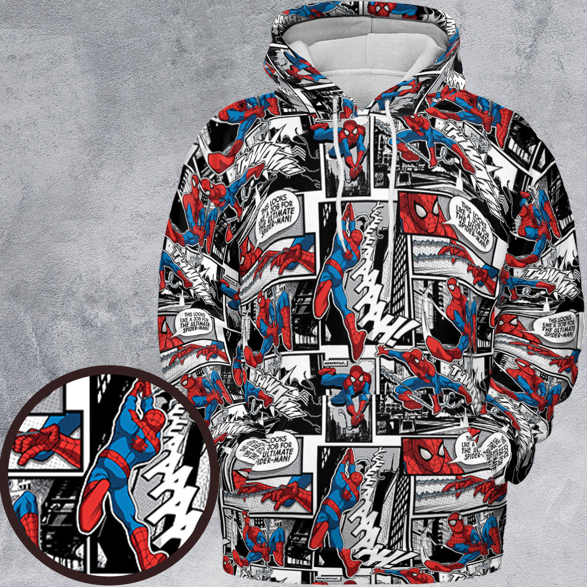 Spider Man Comic Pattern All-over Print Hoodie