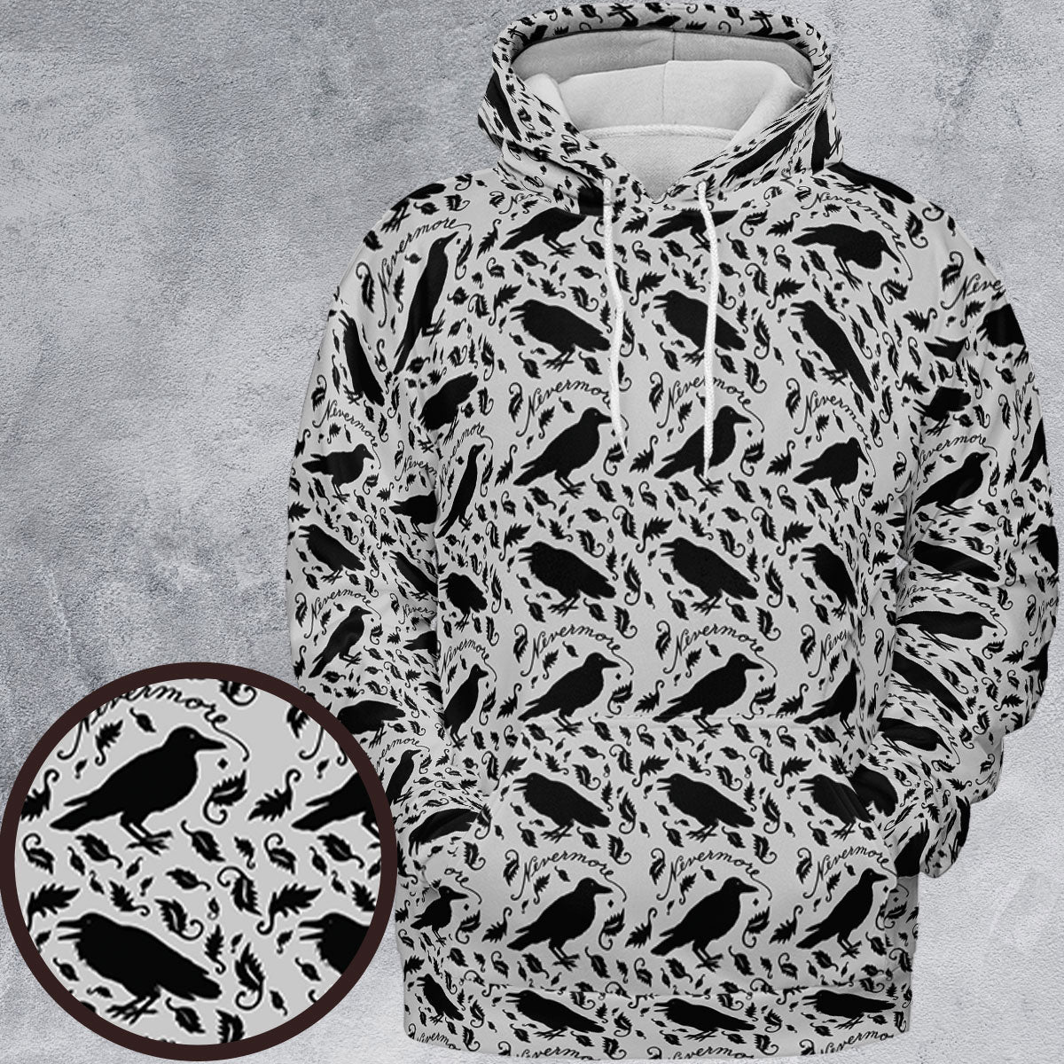 Nevermore The Raven Edgar Allan Poe Pattern All-over Print Hoodie