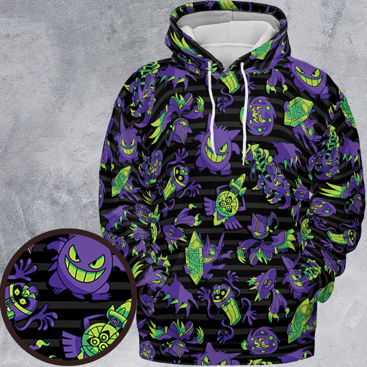 Ghost Type Pokemon Pattern All-over Print Hoodie