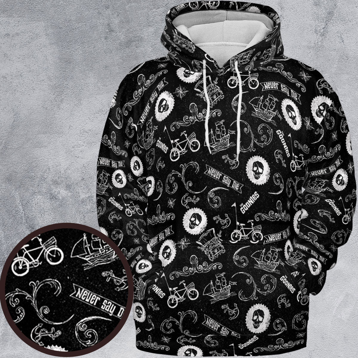 Never Say Die The Goonies Pattern All-over Print Hoodie