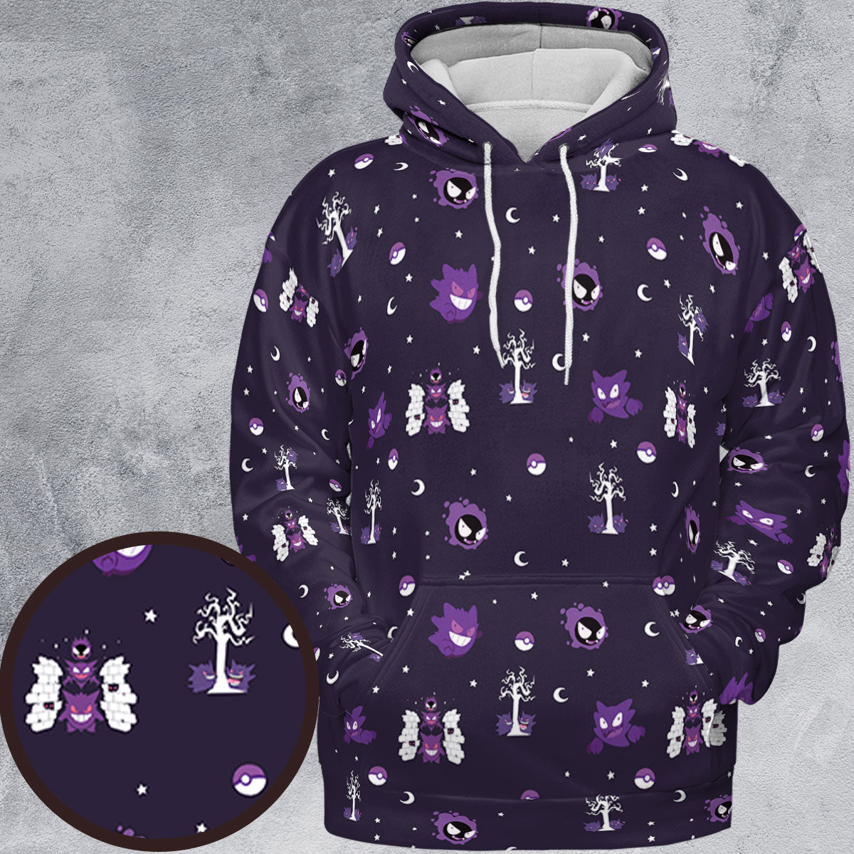 Gengar Pokemon Pattern All-over Print Hoodie