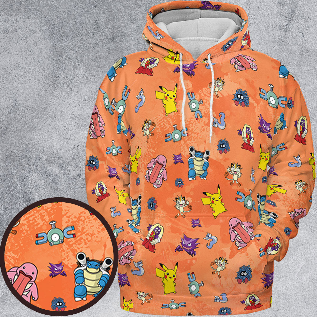 Pokemon Character Scatter All-over Print Hoodie