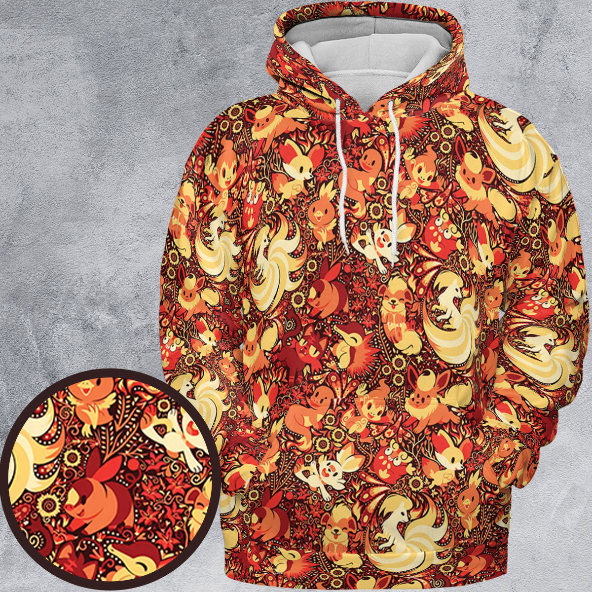Pokemon Fire Pattern All-over Print Hoodie