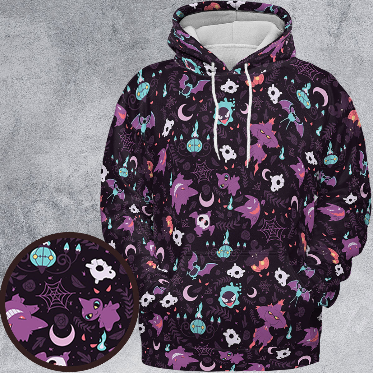 Lavender Town Pokemon Pattern All-over Print Hoodie