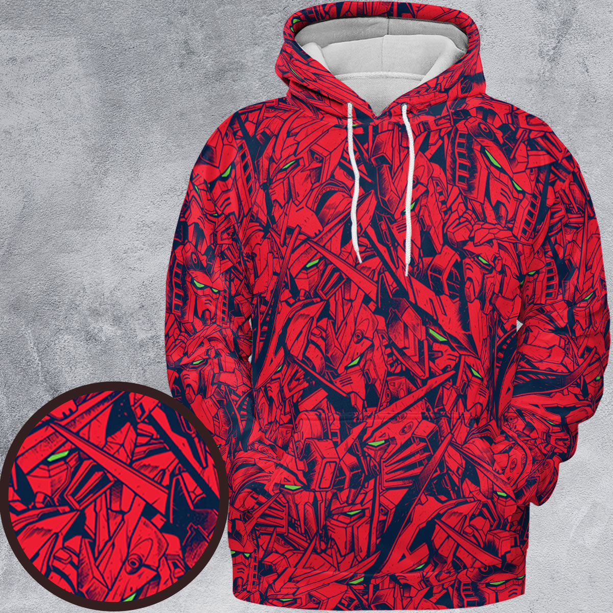 Gundam Camo Magenta Gundam All-over Print Hoodie