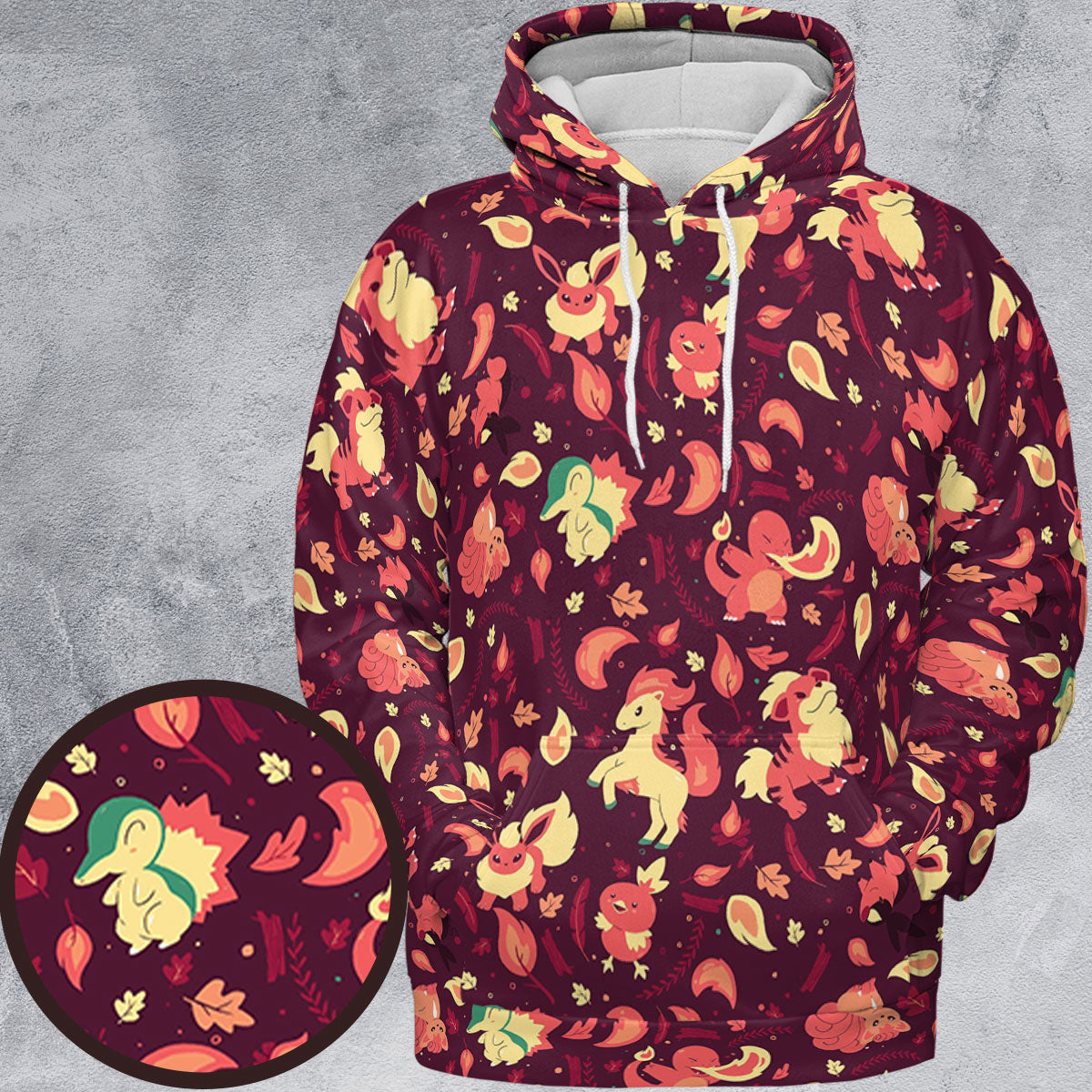 Fire Pokemon Pattern All-over Print Hoodie