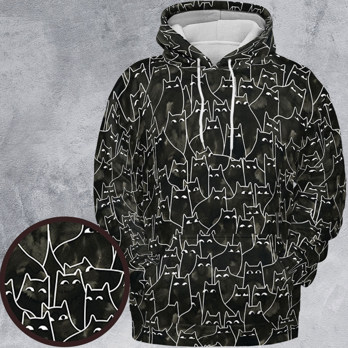 Suspicious Cats Funny Cat All-over Print Hoodie